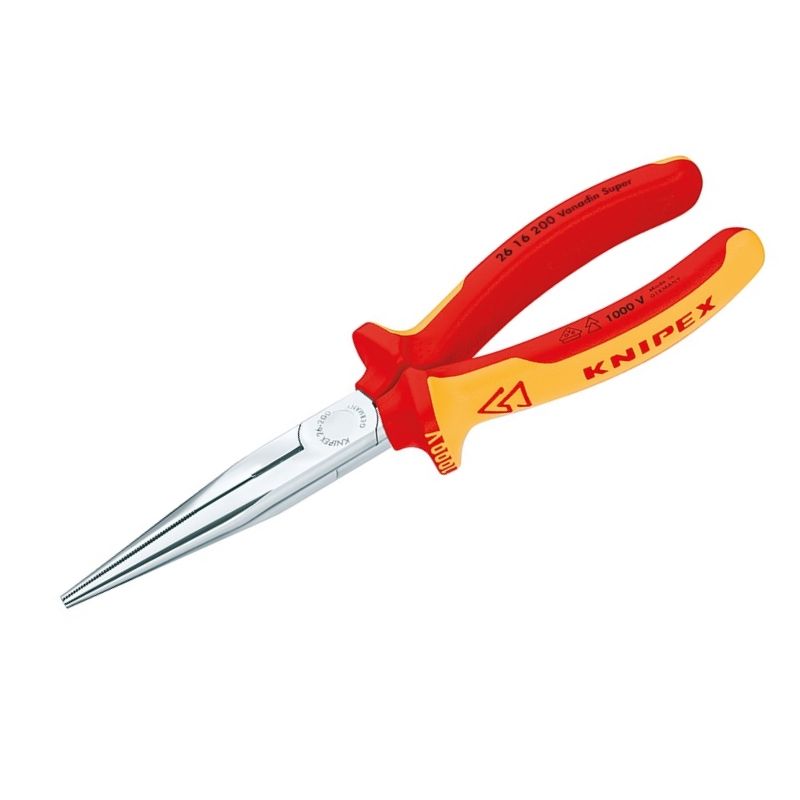Длинногубцы Knipex KN-2616200 с режущими кромками (двухкомпонентные рукоятки, изолированные, вес 0.2 кг) в Муроме