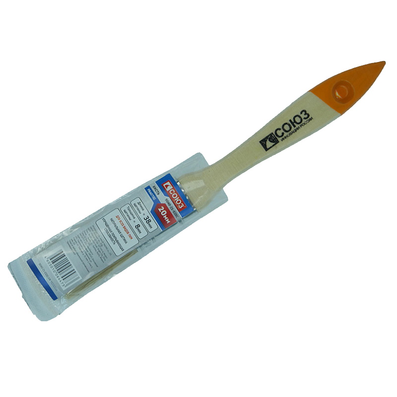 Кисть плоская Союз Практик 9040-21-020С 34 20 мм натуральная щетина 27₽