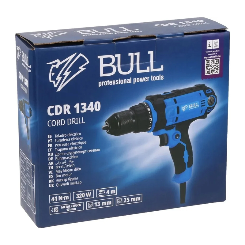 Дрель-шуруповерт Bull CDR 1340 1333409 320 Вт 41 Нм