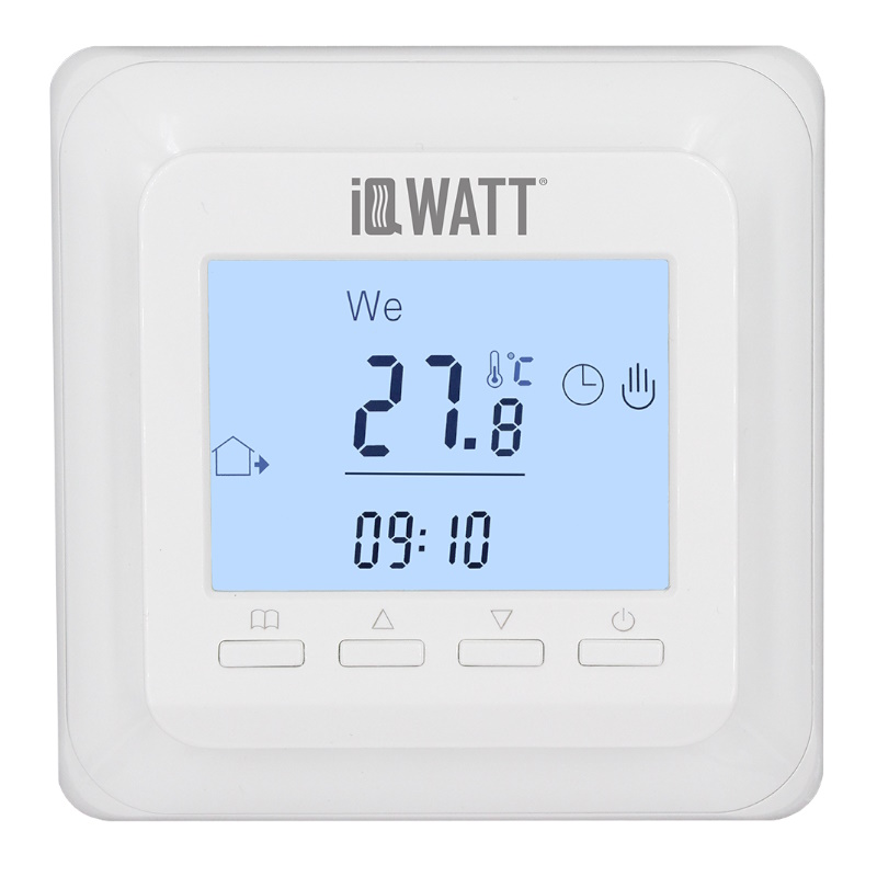 Терморегулятор Iqwatt IQ THERMOSTAT P 00405 с ЖК-дисплеем белые 4366₽