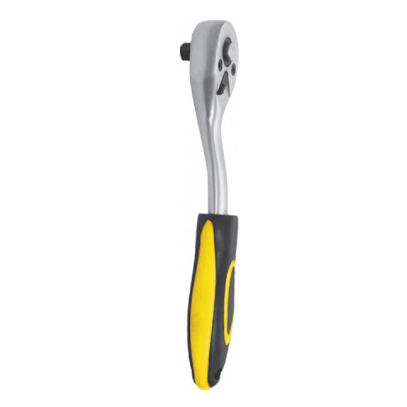Вороток Fit 62353 (трещотка) CrV, черно-желтая прорезиненная ручка, Профи 1/2", 72 зубца в Александрове