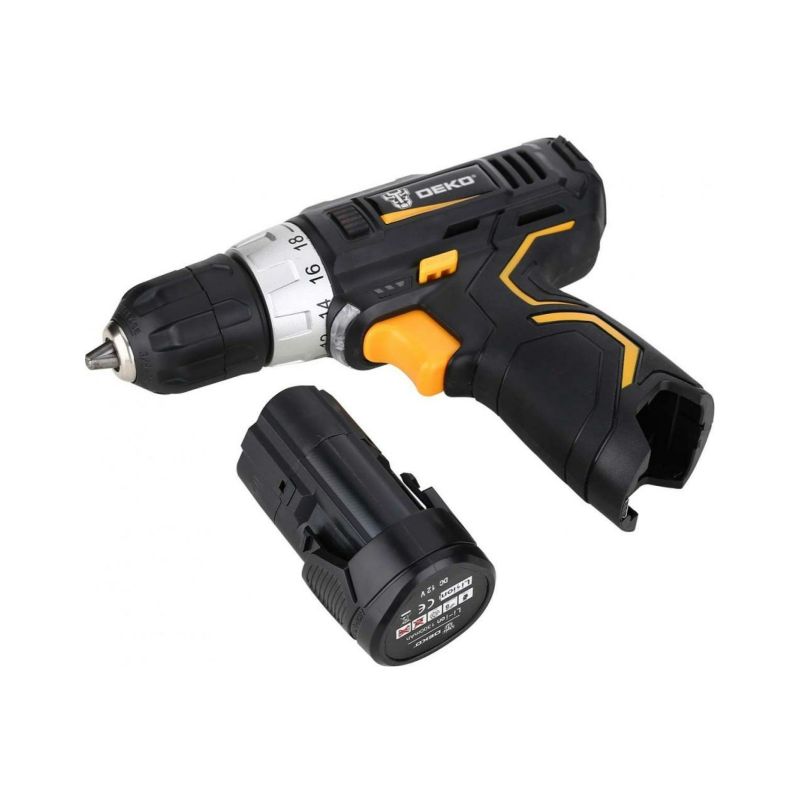 Аккумуляторная дрель-шуруповерт Deko GCD12DU SET4 063-4038, в кейсе, оснастка 13 шт, 12В, 2x2.0Ач  в Муроме