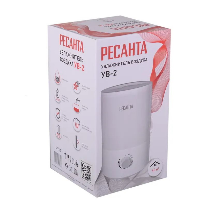 Компактный увлажнитель воздуха Ресанта УВ-2 67/7/3 (объем резервуара для воды 3 литра, мелкодисперсный пар, механическое управление) в Костроме