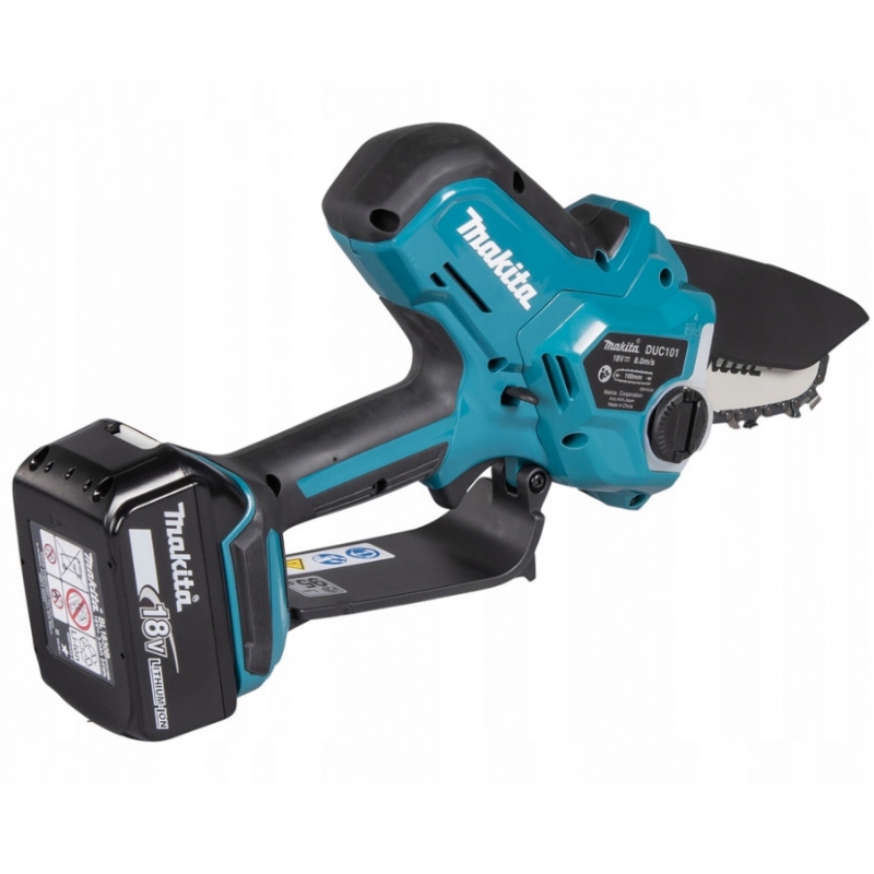 Пила цепная аккумуляторная Makita DUC101SF, бесщеточный двигатель, 18В, 4"/10см, 0,325", 1,1мм,  (в комплекте с АКБ и ЗУ BL1830B, DC18SD) в Туле