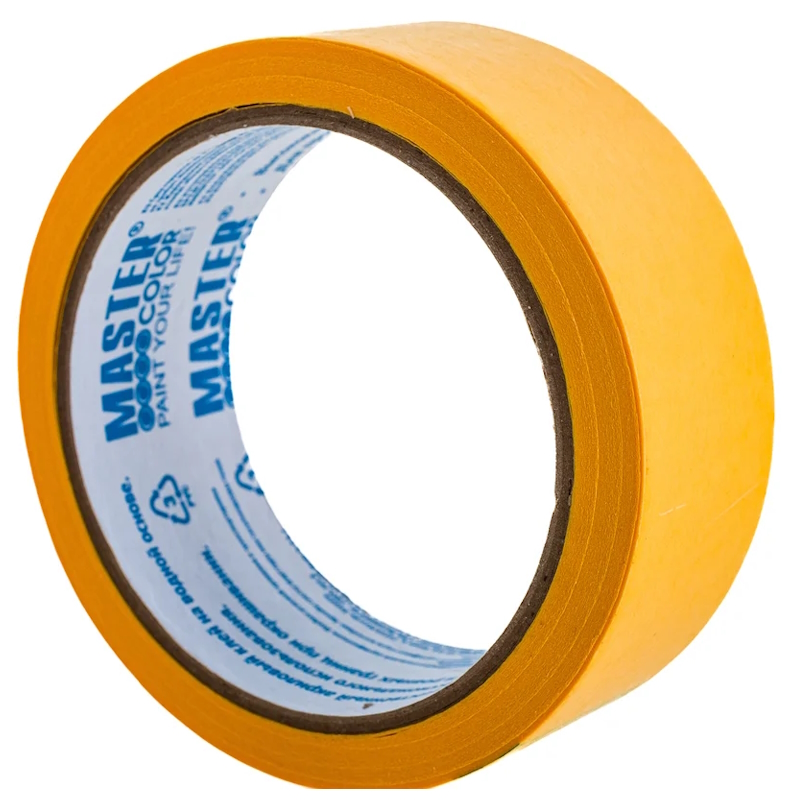 Лента малярная Master Color 30-6123, золотистая, рисовая бумага, термостойкость до 100°C, УФ-стойкость до 30 дней, 36 мм х 25 м в Рыбинске