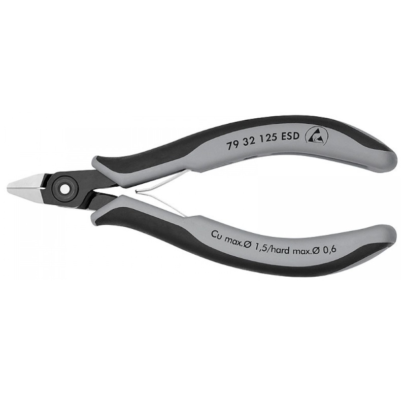 Бокорезы прецизионные Knipex KN-7932125ESD ESD острая головка 125 мм 2-компонентные антистатические ручки 10621₽