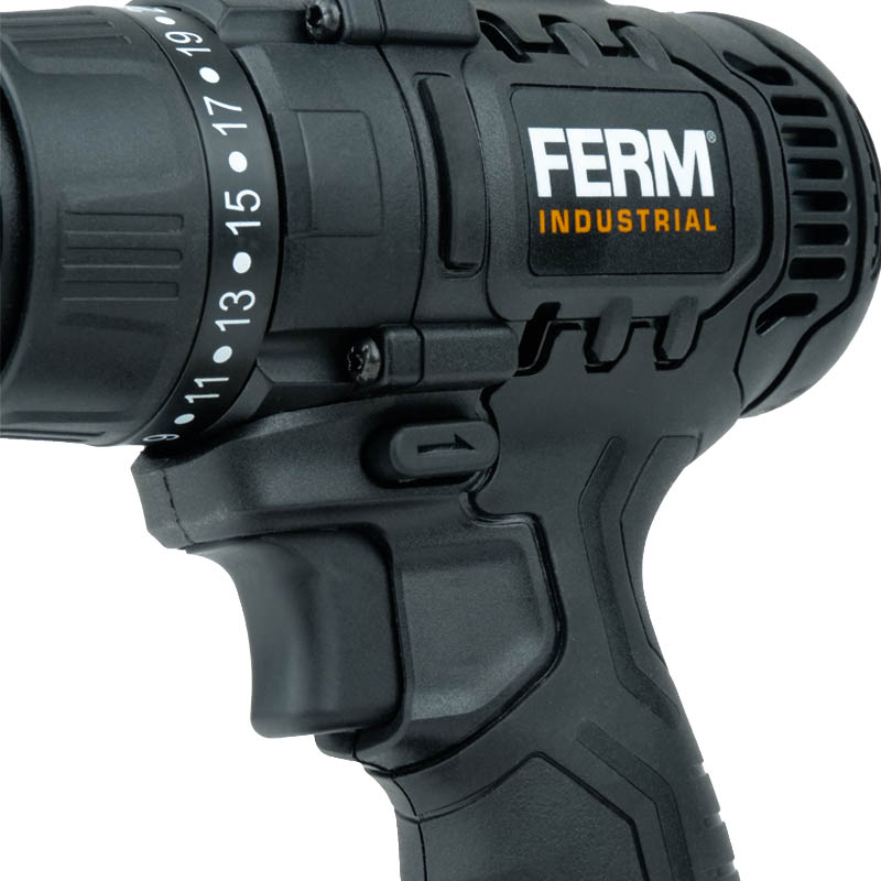 Аккумуляторная дрель-шуруповерт Ferm Industrial CDM1141P, 20В, 50Нм, 2,0 Ач., 2 скорости, 2 акк., Li-ion, БЗП, 13 мм., кейс во Владимире