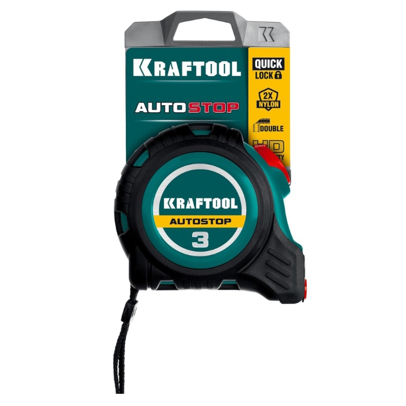 Рулетка профессиональная с автостопом Kraftool AutoStop 3412-3-16, 3 м х 16 мм  в Кинешме
