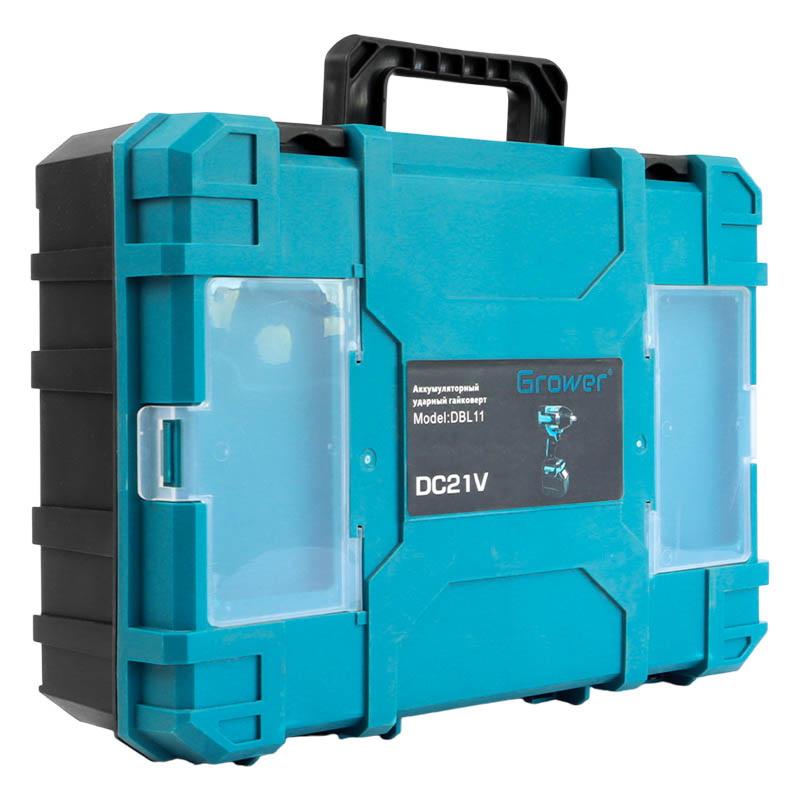Бесщеточный ударный гайковерт Grower DBL11, 700 Нм, 21v (под Makita LXT), 4Ah аккумулятор 2 шт, в кейсе в Муроме