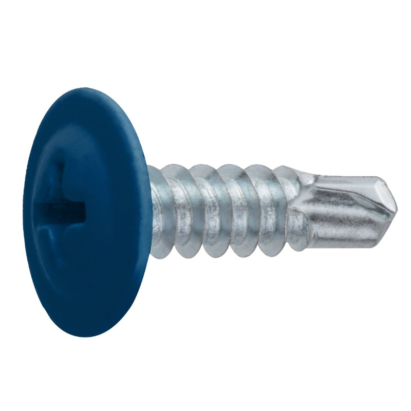 Саморез Starfix SM-98318-14000 42х16 мм с пресс шайбой цинк со сверлом RAL 5005 14000 шт в коробе 14653₽