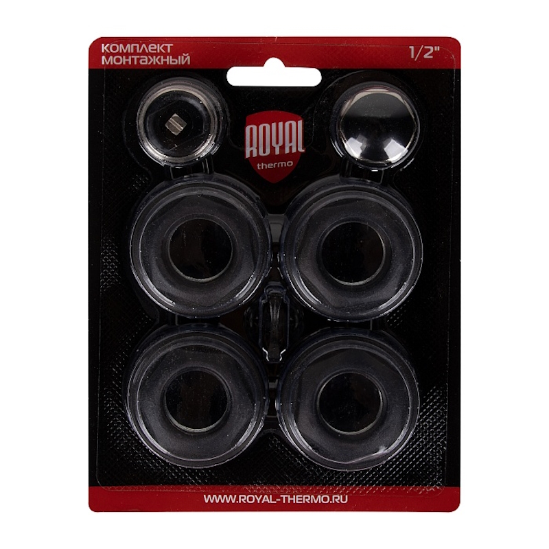 Комплект монтажный Royal Thermo НС-1614222, 1”х 1/2", черный в Угличе