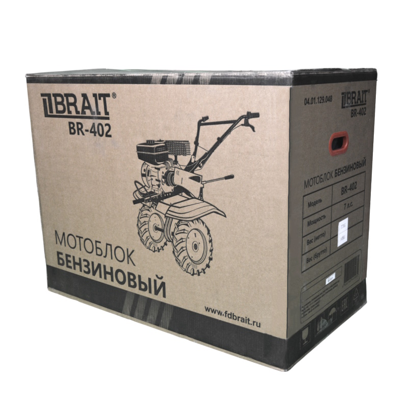 Бензиновый мотоблок Brait BR-402, 7 л.с., 4 вперед / 2 назад, редуктор ременной, 04.01.129.048 в Переславле