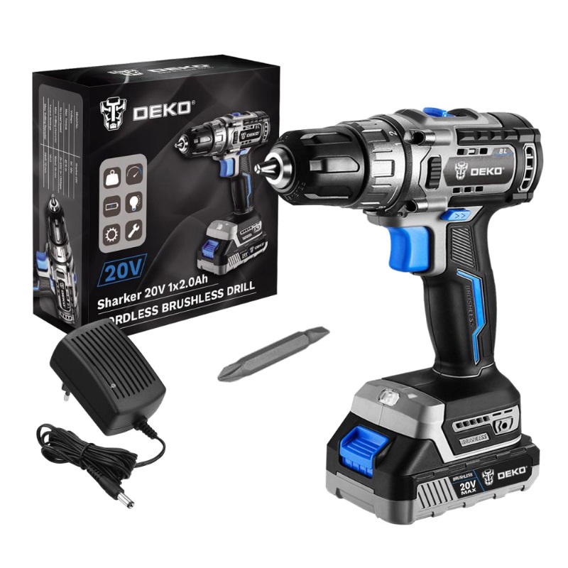 Дрель-шуруповерт аккумуляторная бесщеточная Deko Sharker 20V 063-4037 в Угличе