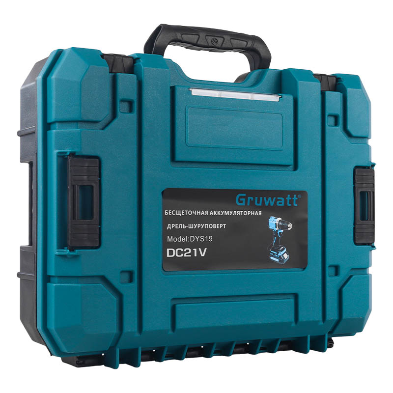Бесщеточная дрель-шуруповерт Gruwatt DYS19, ударная, патрон мет. 10 мм, 21 v, 4 Ah АКБ 2 шт., кейс,  55 Нм, 0-500/0-1850 во Владимире