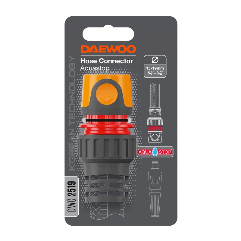 Коннектор для шланга 15-19 мм (5/8”-3/4”) с аквастопом Daewoo DWC 2519 в Муроме
