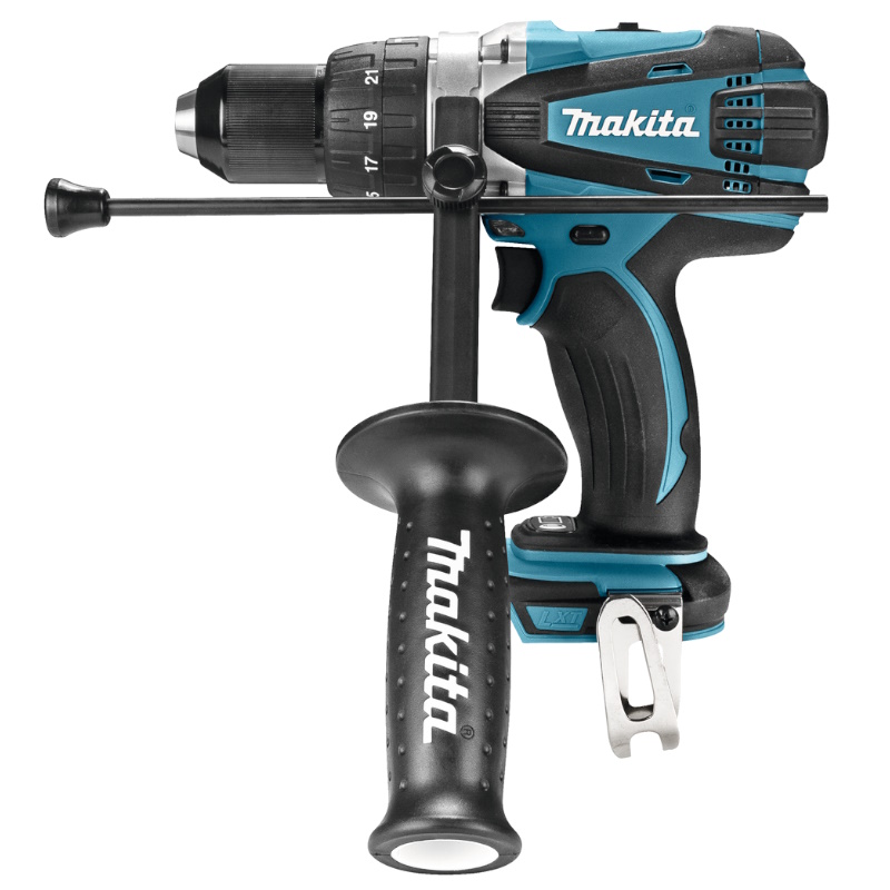 Дрель Makita DHP458Z, аккумуляторная, ударная, 18В, Li-ion, БЗП-13мм, 0-400\2000об\м, 91\58Нм, 2.3кг, мет.редуктор, бок.рукоятка, б\ак и з\у в Костроме