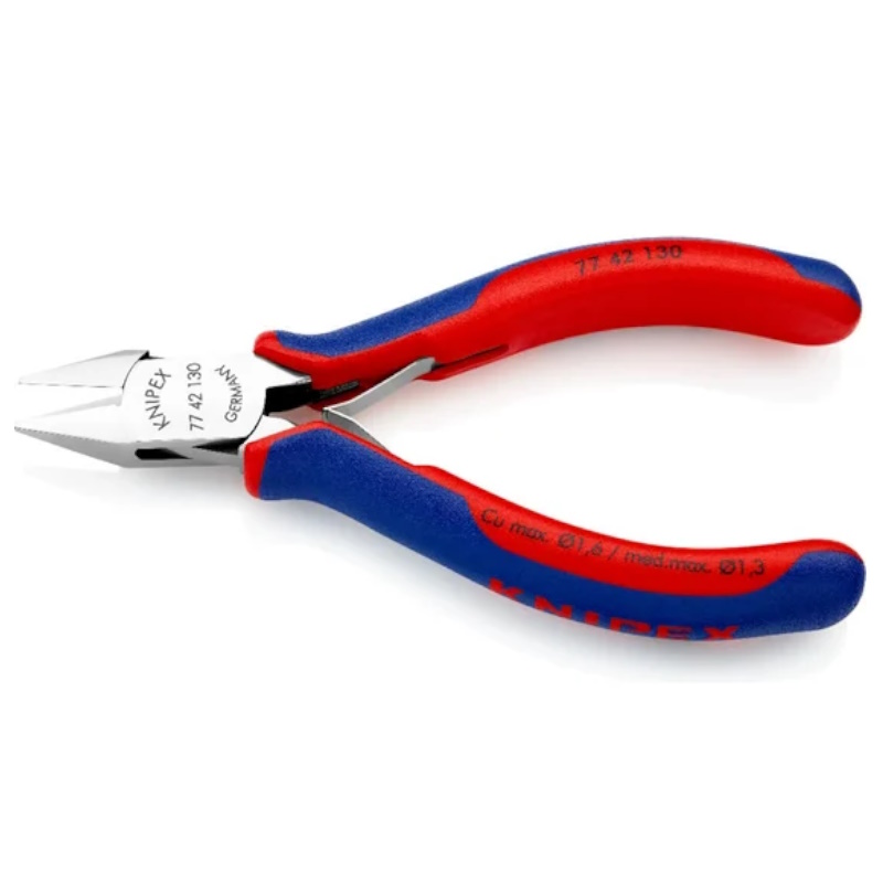 Бокорезы для электроники Knipex KN-7742130, острая головка, без фаски, 130 мм, 2-комп ручки в Иваново