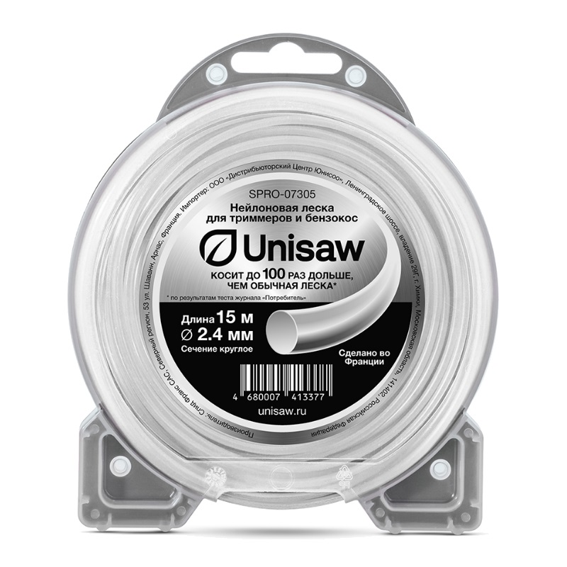 Леска триммерная Unisaw Professional Quality SPRO-07305, 2.4 мм, 15 м, круглая в Рыбинске