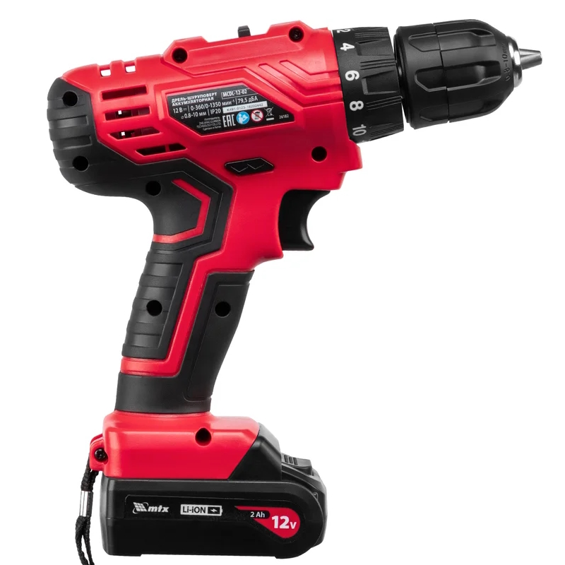 Дрель-шуруповерт аккумуляторная MTX MCDL-12-02 26185, Li-Ion, 12 В, 2 акк. в Туле