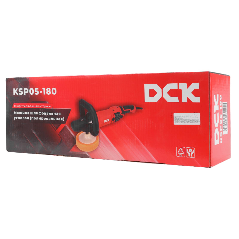 Машина шлифовальная угловая (полировальная) Dck KSP05-180, 1250Вт, 180мм, 0-600-3500 об/мин в Коврове