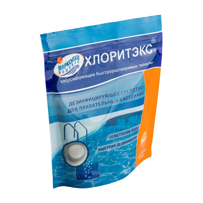 Хлоритэкс Маркопул Кемиклс, 81006, для дезинфекции воды в бассейне, гран. 200г,  пакет ziplock в Ярославле