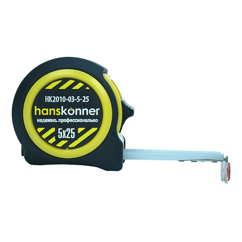 Рулетка 5x25мм Hanskonner HK2010-03-5-25 , 2 стопа, компактный корпус, мощный магнит в Иваново