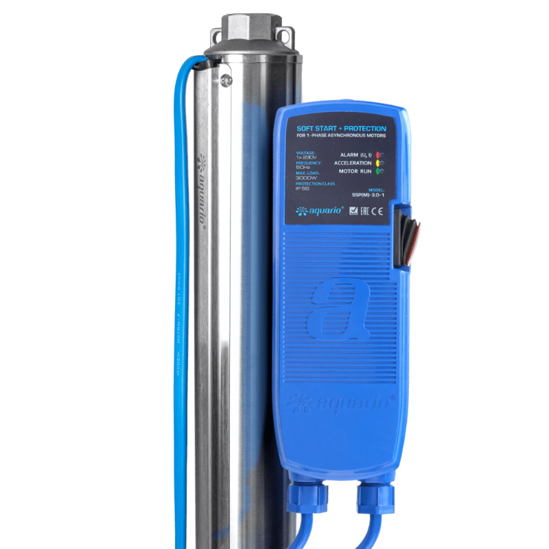 Насос скважинный Aquario ASP3E-65-75 (P) 3367, с плавным пуском, с встроенным конденсатором