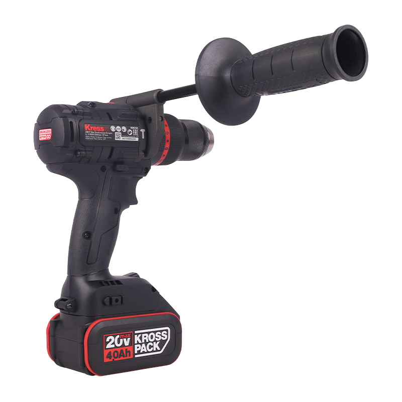 Дрель-шуруповерт аккумуляторная Kress KUC35, ударная, бесщеточная, 20В, 150Нм, 4Ач х2, ЗУ 6А.