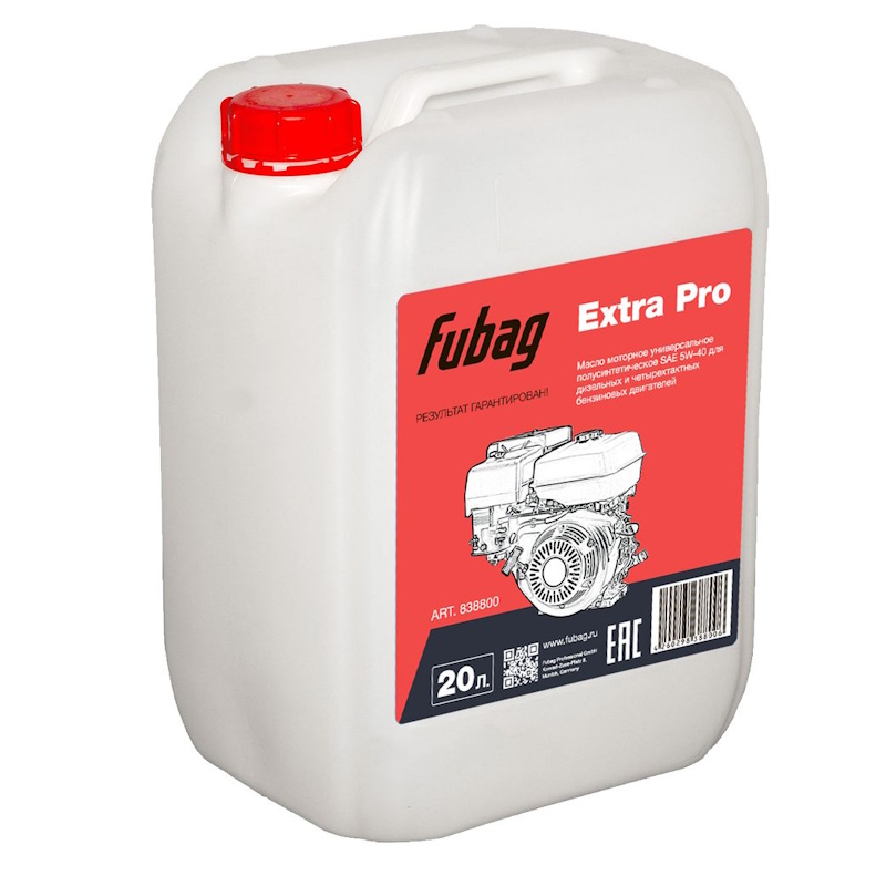 Масло моторное универсальное полусинтетическое для дизельных и 4-тактн бензиновых двигателей Fubag Extra Pro SLCF SAE 5W-40 838800 20 л 12608₽