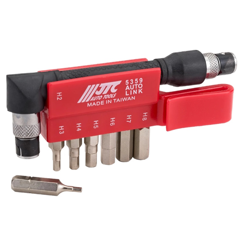 Набор бит JTC JTC-5359, 1/4"DR, 6-гранных, HEX 2,3,4,5,6,7,8, с Г-образным держателем, 8 предметов в Иваново