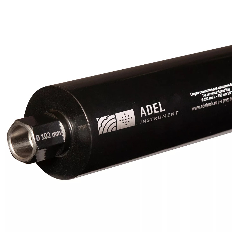 Коронка алмазная Adel Instrument SpeedWay 00-00016126, 102х450 мм, 9 сегментов, 1