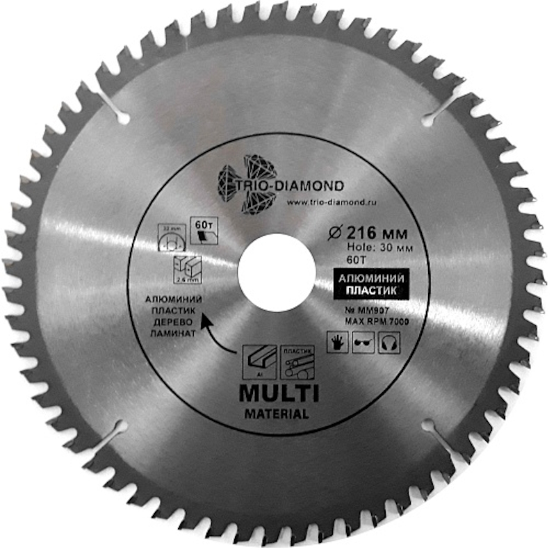 Диск пильный Trio-Diamond MM907 по мультиматериалам 2163060T 979₽