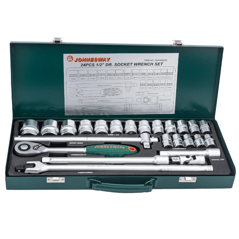 Набор головок торцевых Jonnesway S04H4524S, 1/2"DR, 10-32мм, 24 предмета