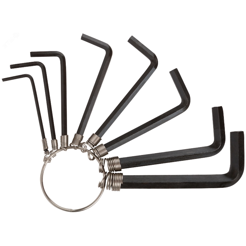 Ключи шестигранные Курс 64171 HEX на кольце 8 шт15-6 мм 117₽