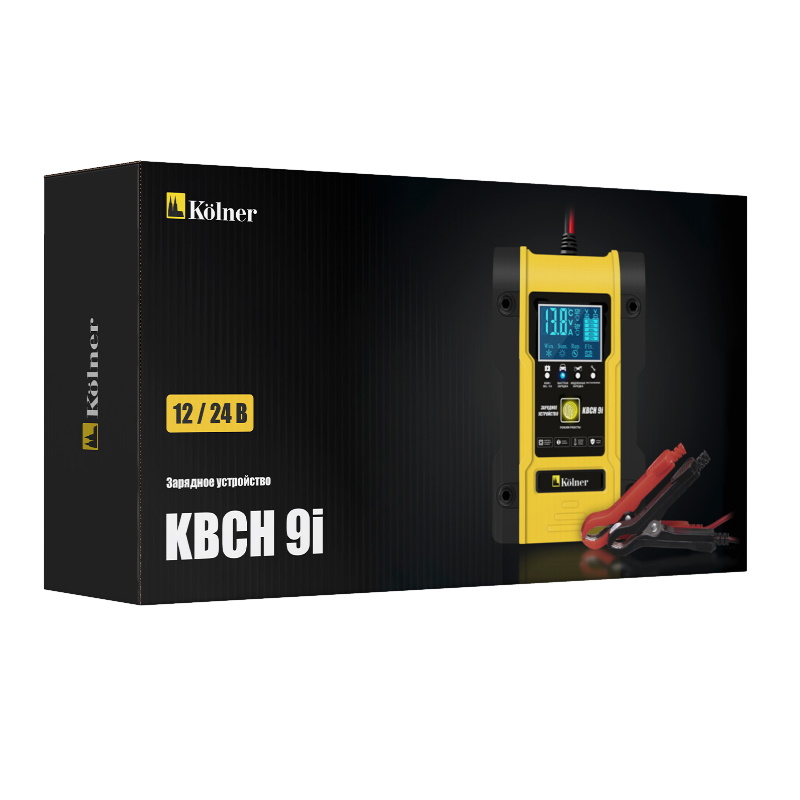 Устройство зарядное для аккумуляторных батарей Kolner KBCH 9i 4610092014685, 12В(9А) / 24В(4А), мощность 110Вт в Угличе