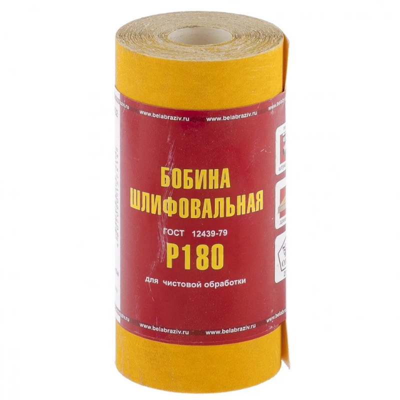 Шкурка на бумажной основе БАЗ 75653, LP41C, зернистость 6Н(P180), мини-рулон 100ммх5м, для дерева и мягких металлов в Туле