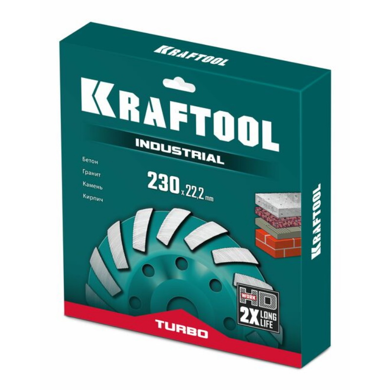 Сегментная алмазная чашка Kraftool Turbo INDUSTRIAL 33368-230, d 230 мм   в Коврове
