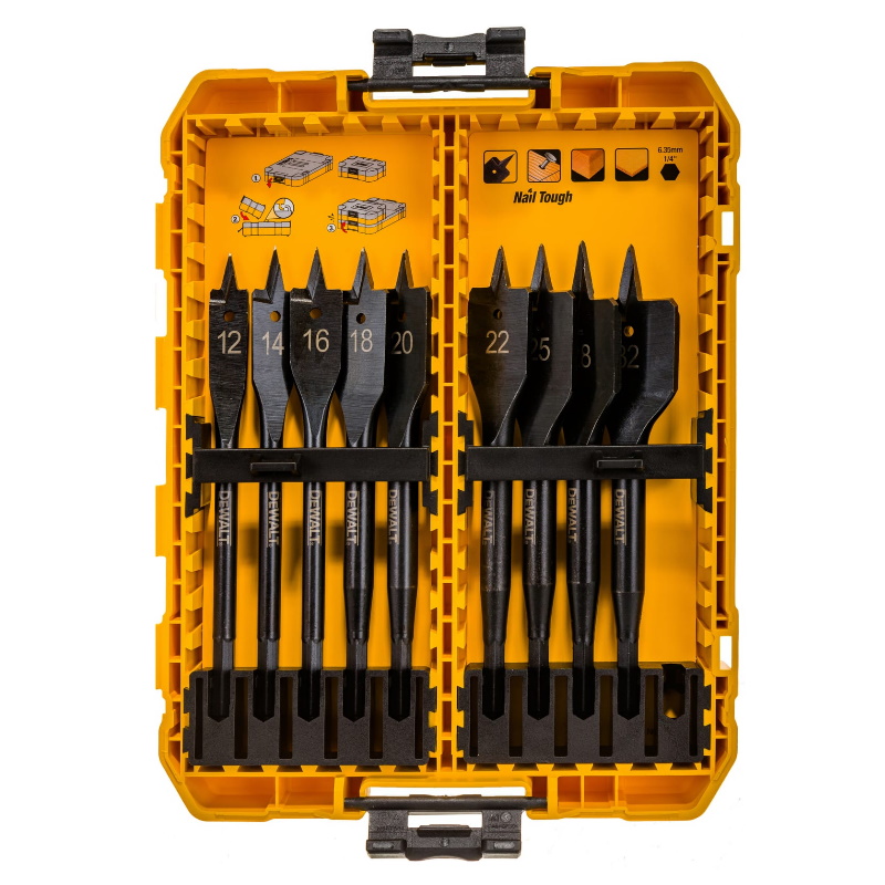 Набор сверл перьевых DeWalt IMPACT 12-32 мм, 8 штук в Костроме