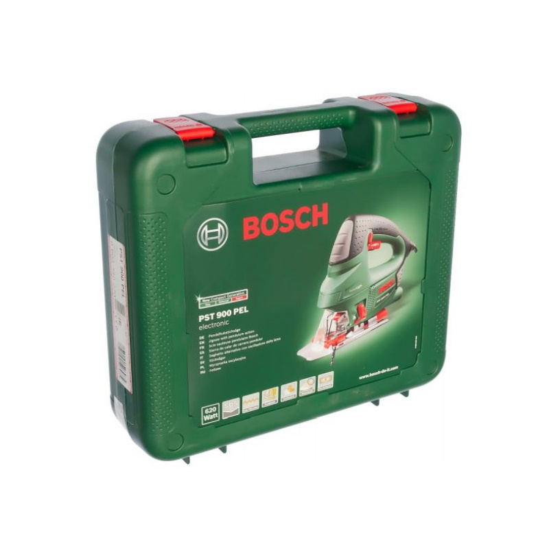 Строительный сетевой лобзик Bosch PST 900 PEL (620 Вт, мах толщина металла 8 мм, вес инструмента 2,1 кг, подсветка)