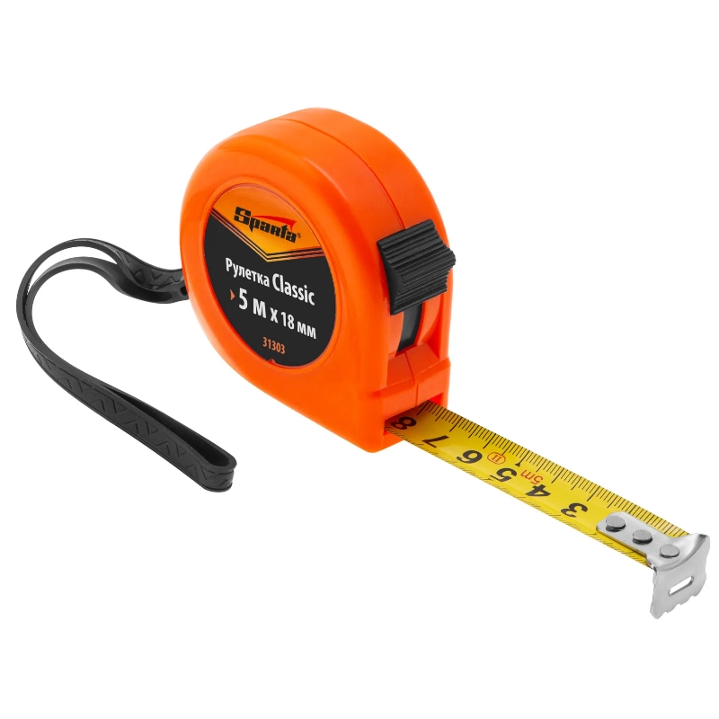 Рулетка Sparta Classic 31303, 5 м х 18 мм, пластиковый корпус в Рыбинске