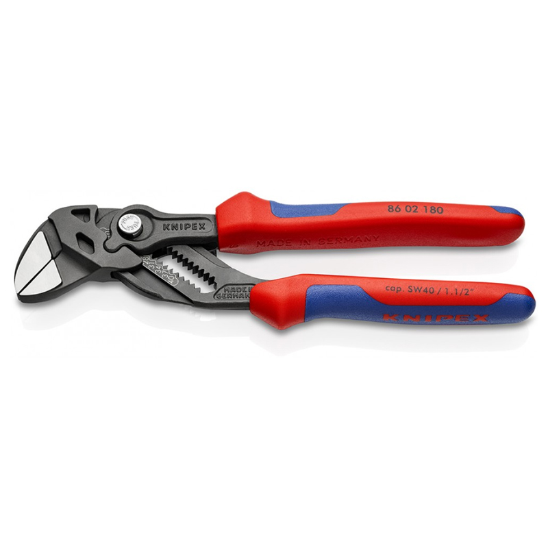 Клещи переставные-гаечный ключ Knipex KN-8602180SB зев 40 мм, длина 180 мм, фосфатированные, 2-комп ручки в Угличе
