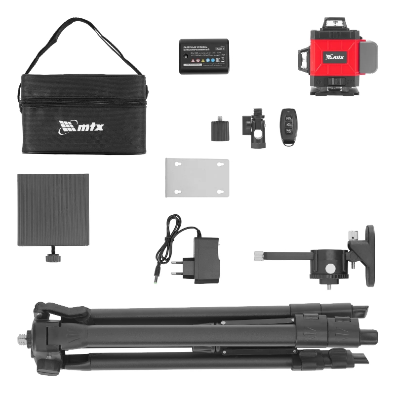 Лазерный уровень MTX ML 360-4 Pro SET 350845, м-призм.  30 м, акк. Li 3000 мАч, состоит из 2 частей в Муроме