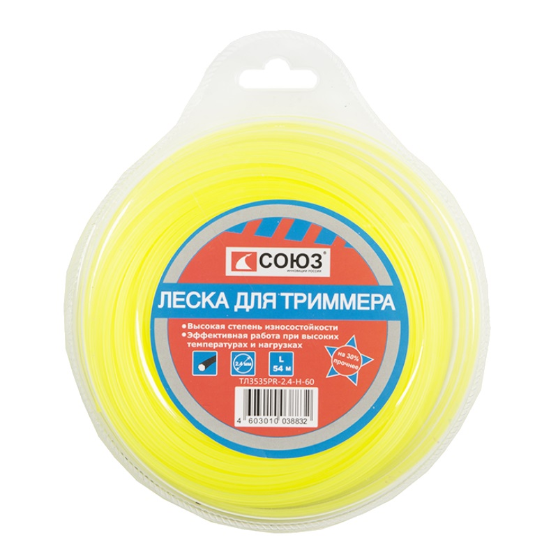 Леска Союз ТЛ3535PR-2.4-H-60, 2.4 мм, 54 м, витая