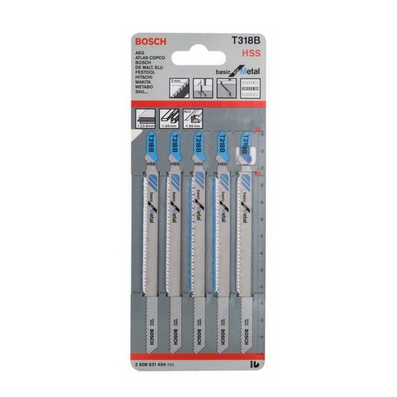Пилки для лобзика Bosch T 318 B, HSS 2.608.631.404 (5 шт.) в Александрове