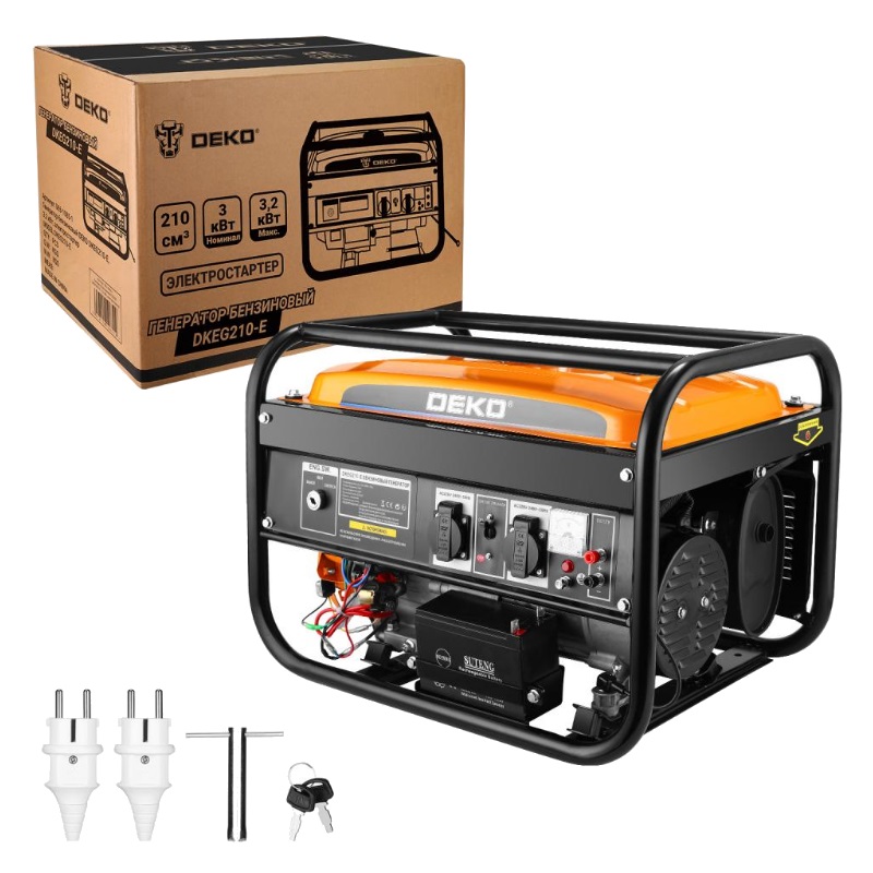 Генератор бензиновый Deko DKEG210-E 065-1085-1, 3.2 кВт, электростартер
