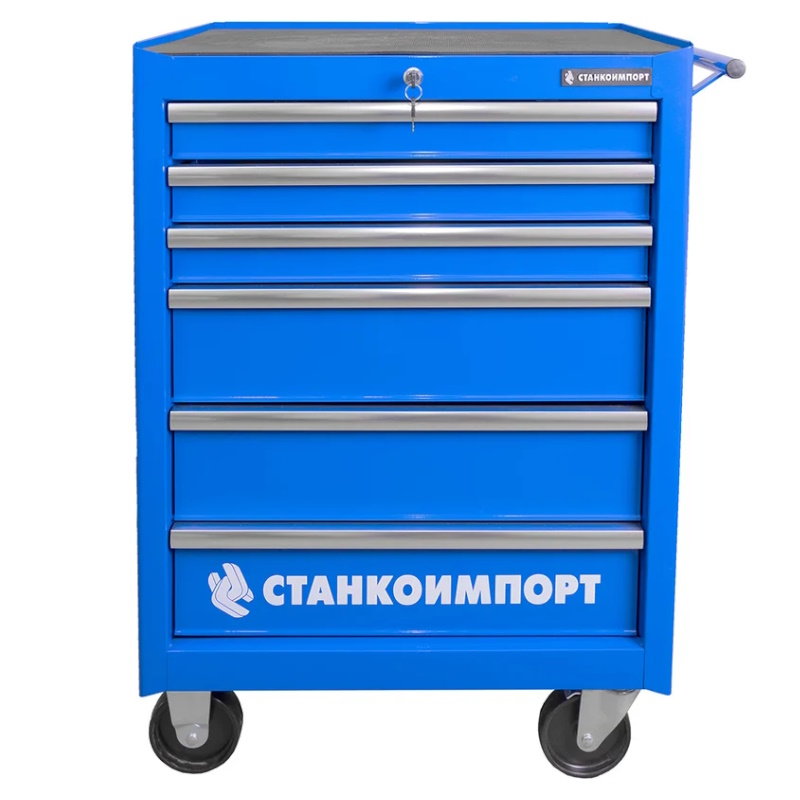 Инструментальная тележка Станкоимпорт BTD-270061CS, на колесах, 6 ящиков, синий