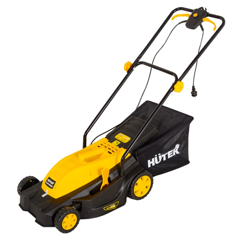 Электрическая газонокосилка Huter ELM-2000T мощность 2 кВт ширина скашивания 43 см объем травосборника 45 л 13010₽