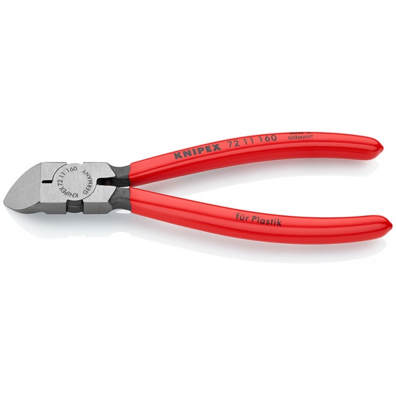 Бокорезы Knipex KN-7211160SB для пластика, губки 45°, пружина, 160 мм, обливные ручки в Костроме