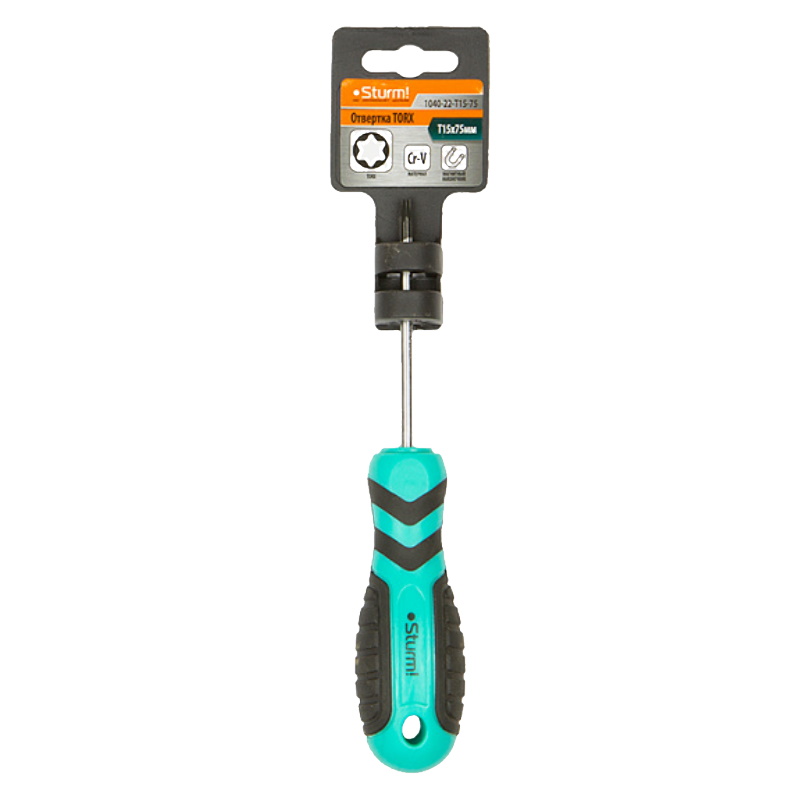 Отвертка Sturm 1040-22-T15-75, TORX T15*75 мм, CrV, магнитный наконечник в Муроме