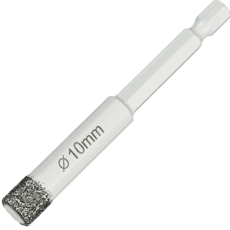 Коронка алмазная по керамике и керамограниту Diamond Industrial DIDKVP10S10, 10 мм, 1/4" HEX вакуумная пайка в Угличе